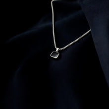 Black Onyx Pendant in Silver Chain