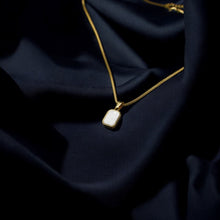 Two Toned Onyx Pendant with Golden Chain