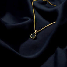 Two Toned Onyx Pendant with Golden Chain