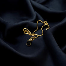 Two Toned Onyx Pendant with Golden Chain