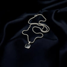 Black Onyx Pendant in Silver Chain