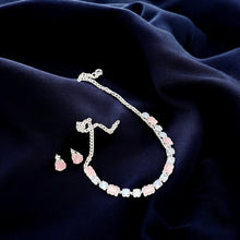 Pink Tennis Necklace and Earring Set